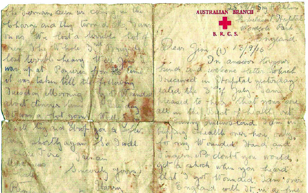 One of Private Harry Allen’s letters home from the front line. One of Private Harry Allen’s letters home from the front line.